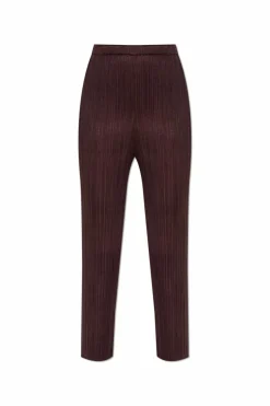 Pleats Please Issey Miyake BROWN Pleated trousers