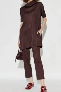 Pleats Please Issey Miyake BROWN Pleated trousers