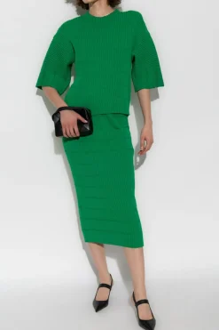 Pleats Please Issey Miyake GREEN Pencil skirt