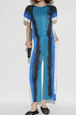 Pleats Please Issey Miyake BLUE Pleated trousers