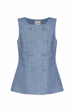 Posse BLUE Linen vest ‘Thea’