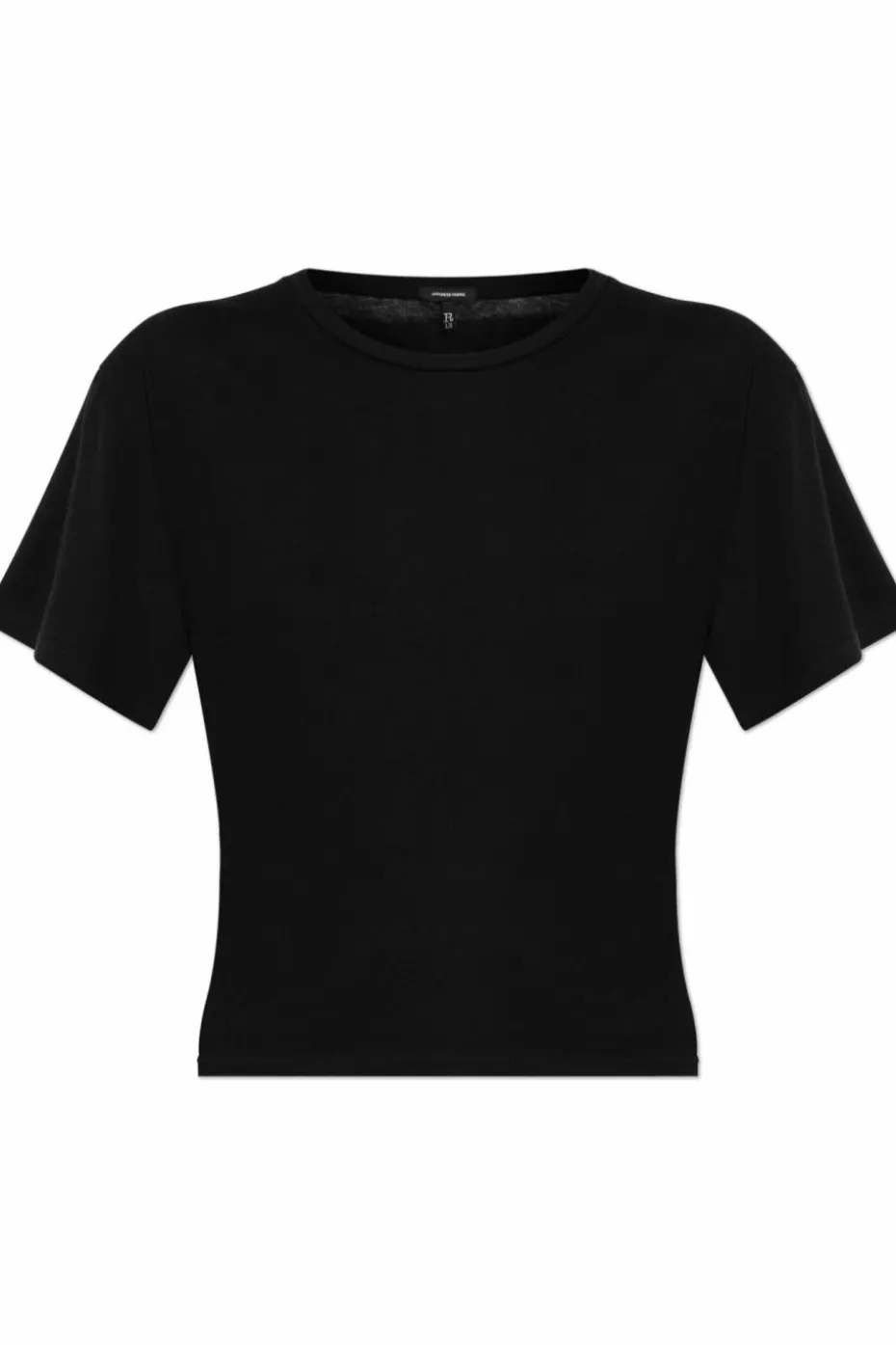 R13 BLACK T-shirt with cashmere trim
