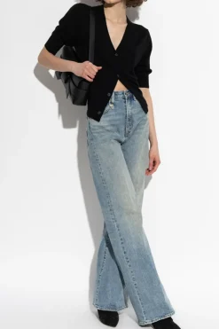 R13 BLACK Wool cardigan with short sleeves