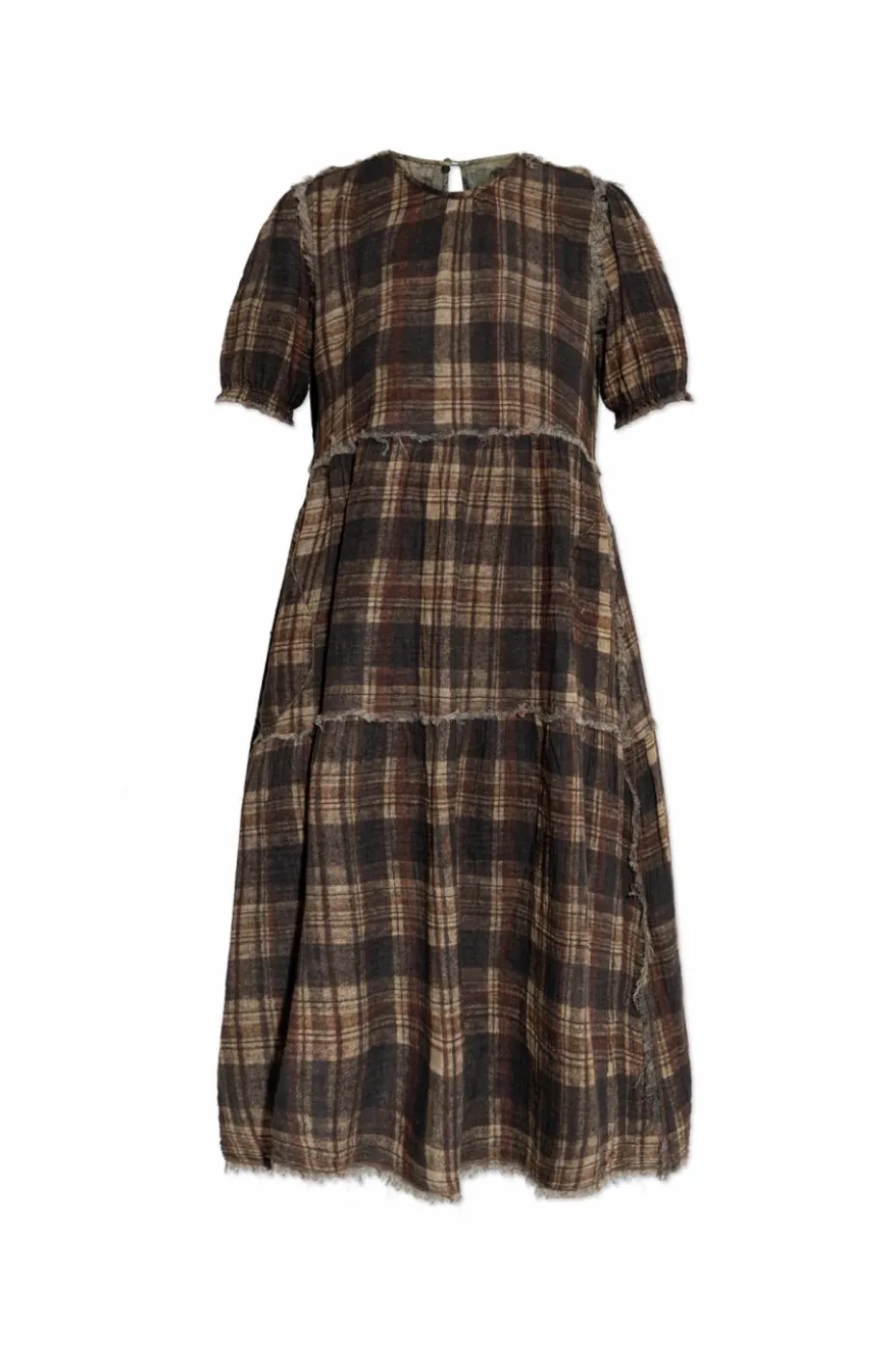 R13 BROWN Dress with floral motif