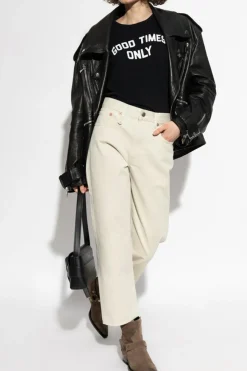 R13 cream Pants with logo