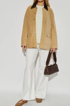 Rag & Bone beige Loose-fitting suede jacket