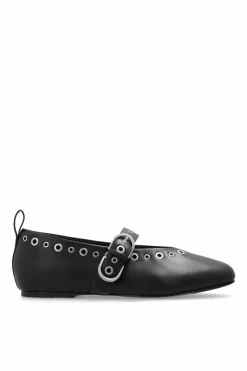 Rag & Bone BLACK Ballerinas Spire Mary Jane Grommets