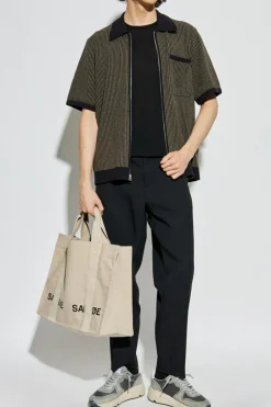 Rag & Bone BLACK Shirt with stripe pattern