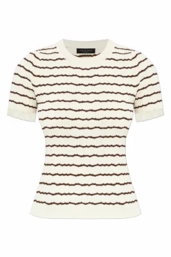 Rag & Bone cream Striped pattern top