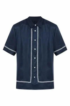 Rag & Bone NAVY BLUE Shirt with a decoratively embroidered pattern