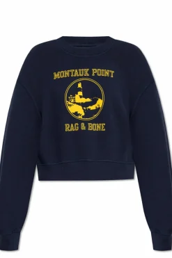 Rag & Bone NAVY BLUE Sweatshirt with print