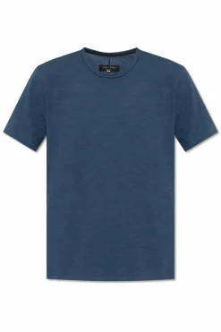 Rag & Bone NAVY BLUE T-shirt with a crew neck