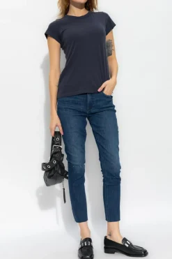 Rag & Bone NAVY BLUE T-shirt in organic cotton