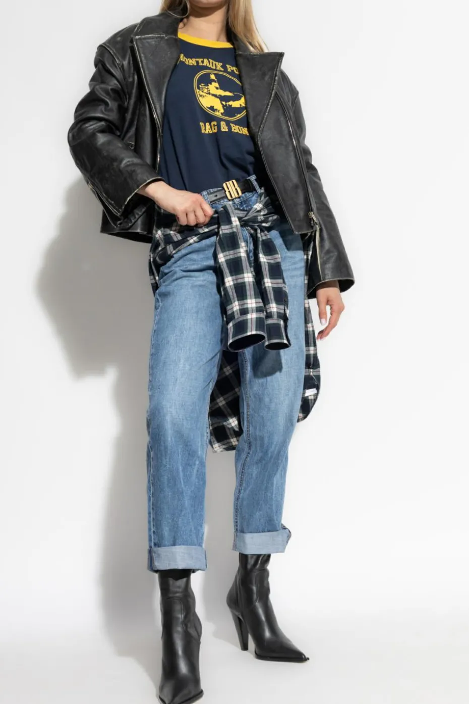 Rag & Bone NAVY BLUE T-shirt with print