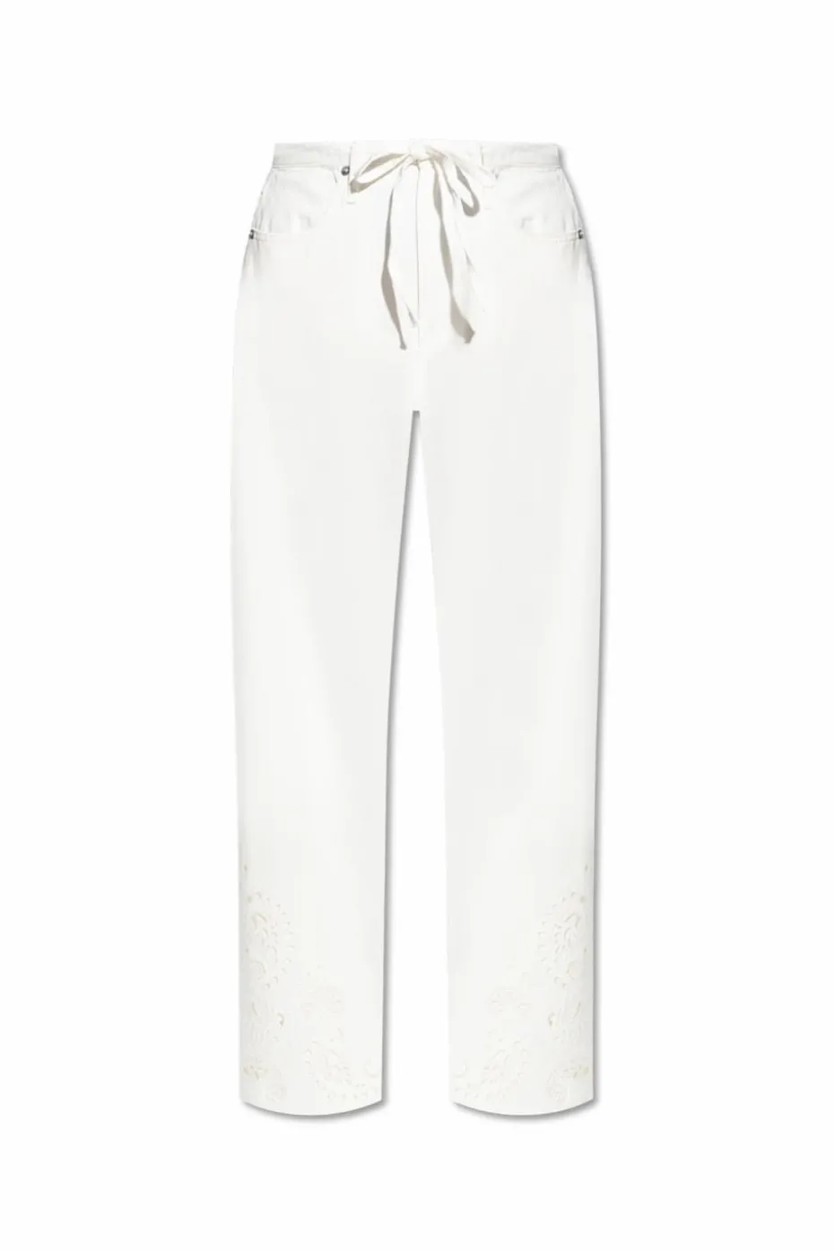 Rag & Bone WHITE Pants with openwork finishing