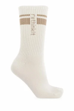 Rethinkit Studios cream 2-pack socks with logo