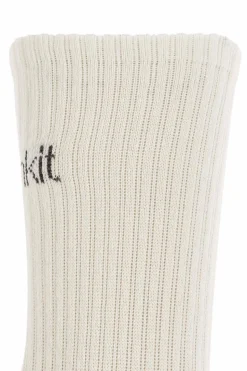 Rethinkit Studios cream Two-pack of socks with logo