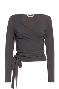 Rethinkit Studios GREY Wrap-front tie top