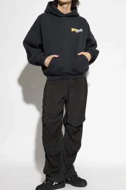 Rhude BLACK Sweatshirt with logo