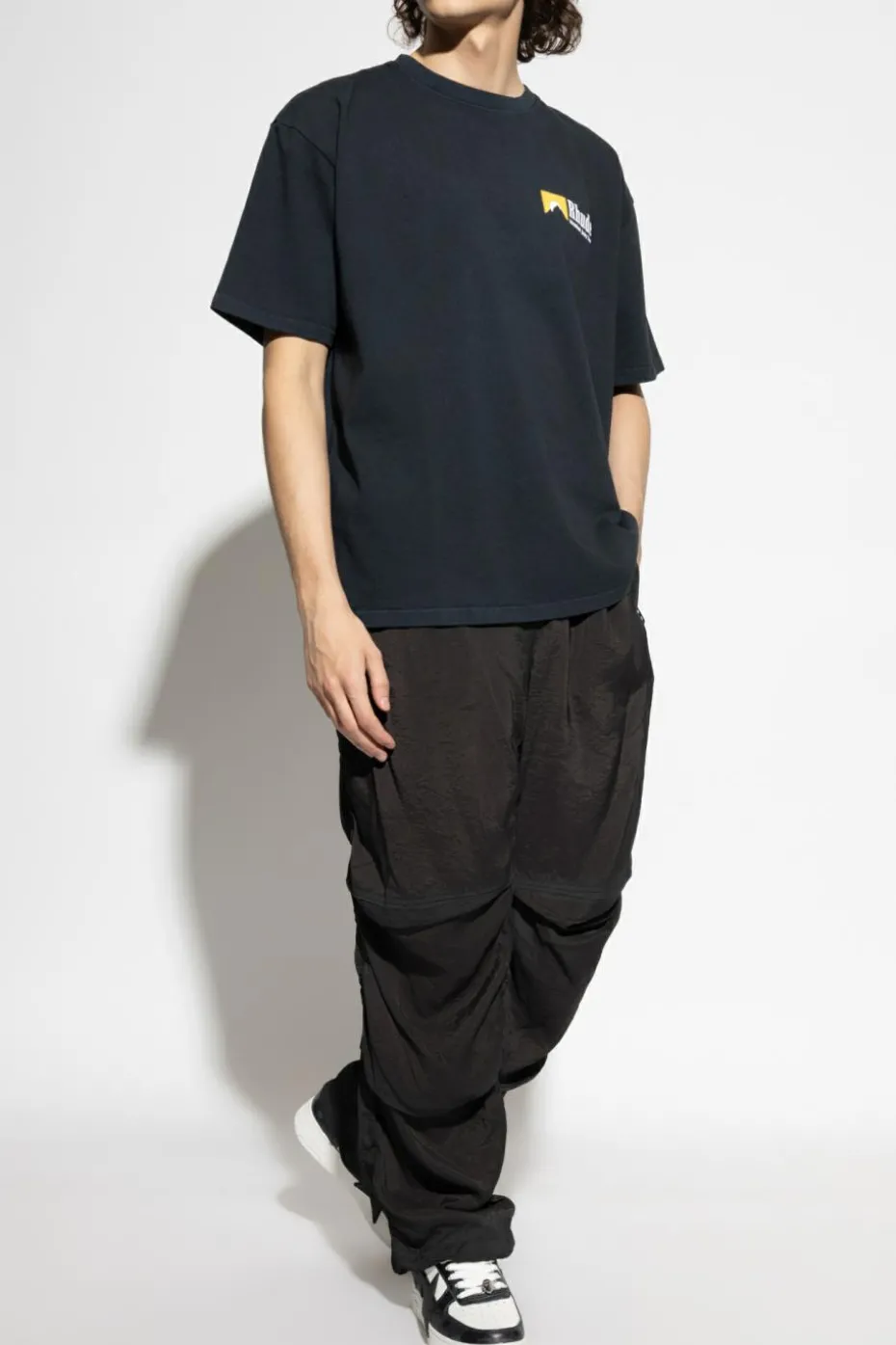 Rhude BLACK T-shirt with print