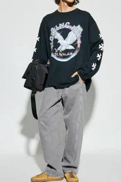 Rhude NAVY BLUE Long sleeve T-shirt