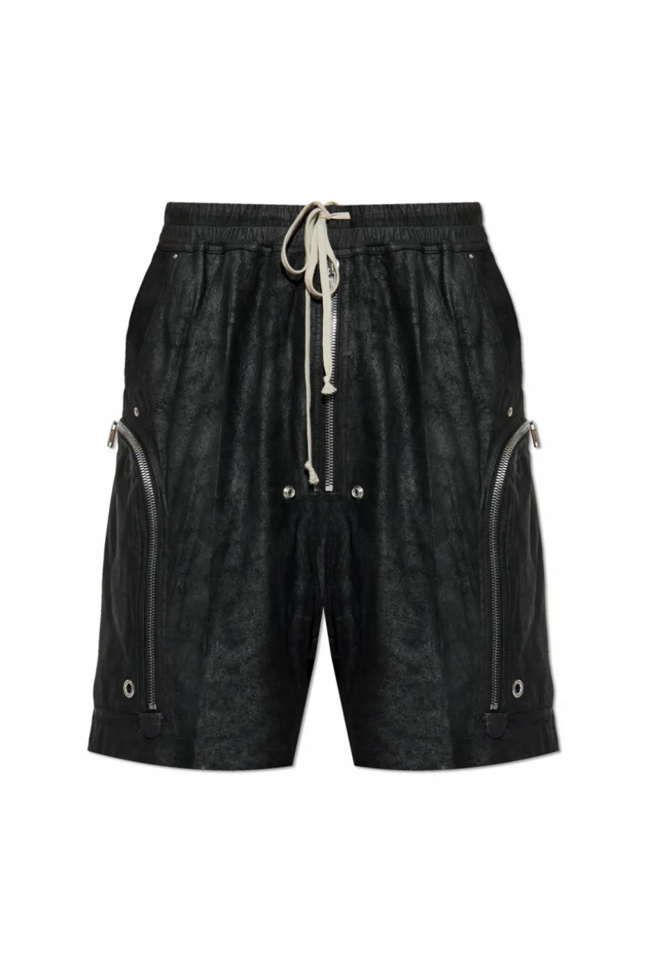 Rick Owens BLACK Leather shorts