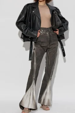 Rick Owens BLACK Leather jacket Cropped Jumbo Bauhaus Stooges