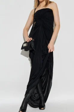 Rick Owens BLACK Off-shoulder dress