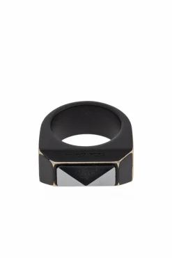 Rick Owens BLACK Signet ring with a vintage effect