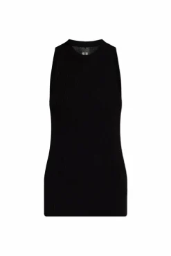 Rick Owens BLACK Striped 'Tank' top by Rick Owens