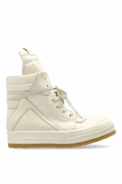 Rick Owens cream Leather shoes `Creep Geobasket`