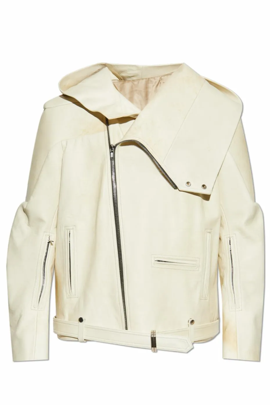 Rick Owens cream Leather jacket Stooges