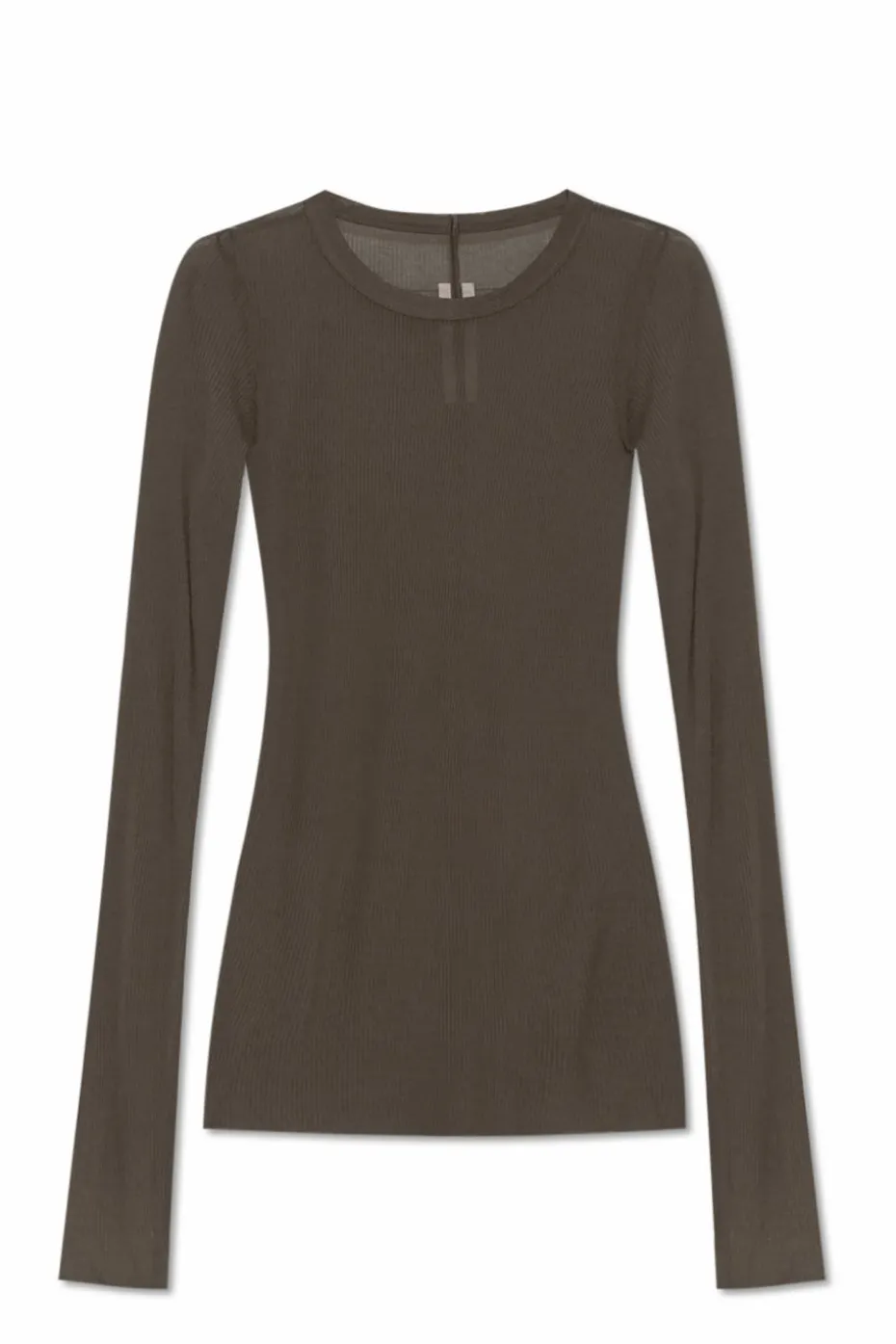 Rick Owens GREEN Ribbed long-sleeve top