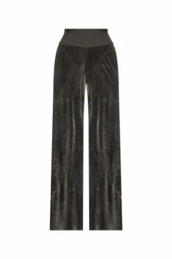 Rick Owens GREEN Velvet wide-leg pants