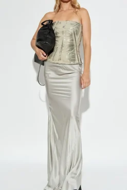 Rick Owens SILVER "Slim Long" skirt
