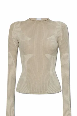ROA beige Top Wavy Long