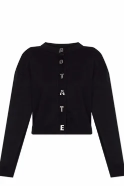 ROTATE BLACK Cardigan with logo