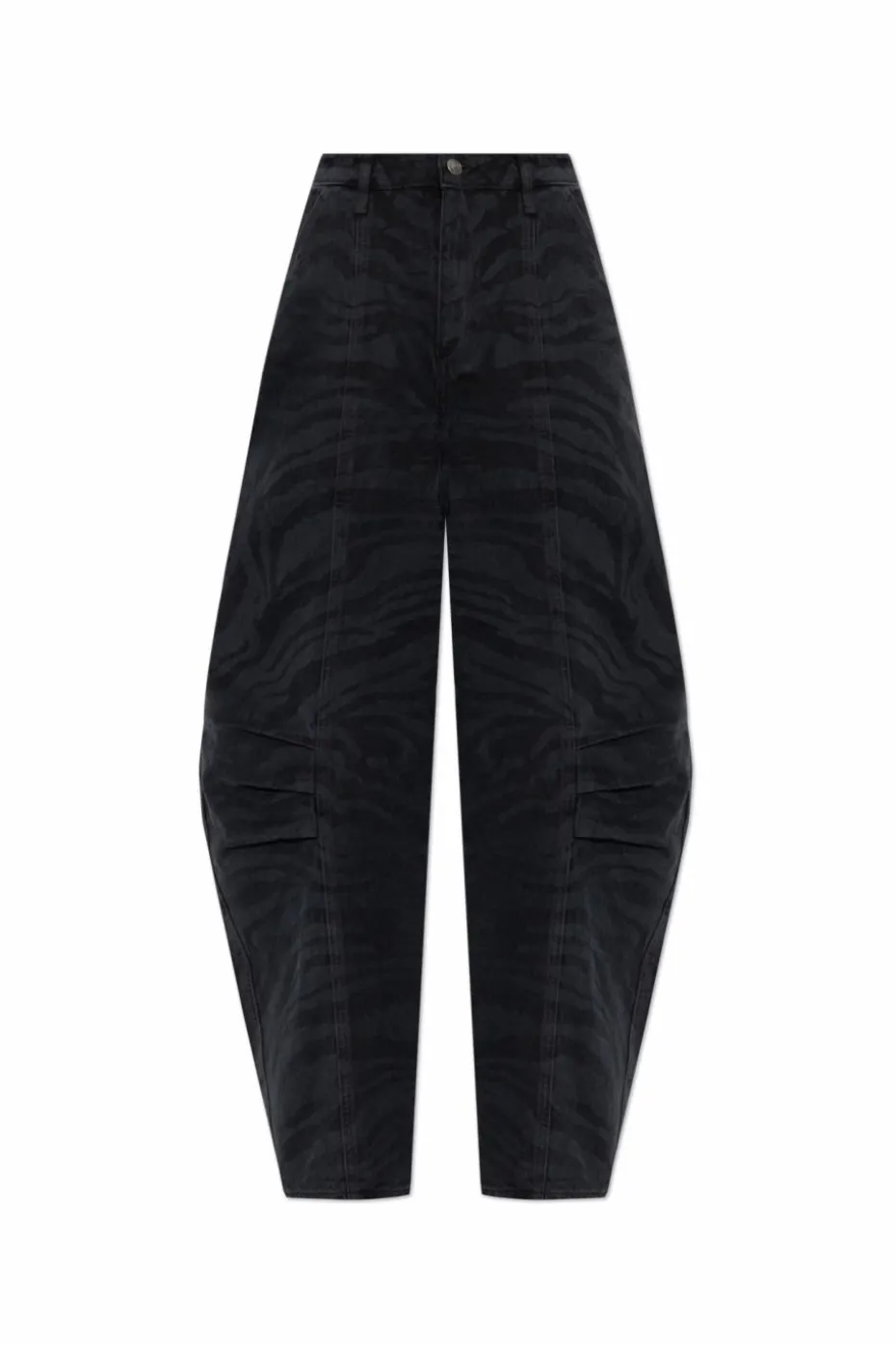 ROTATE BLACK Jeans with animal print