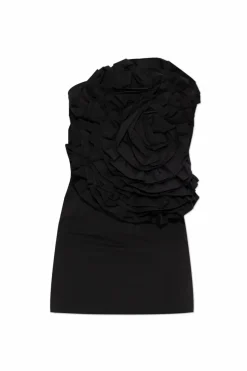 ROTATE BLACK Off-shoulder dress