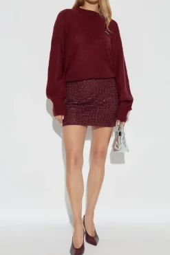 ROTATE BURGUNDY Sweater with logo