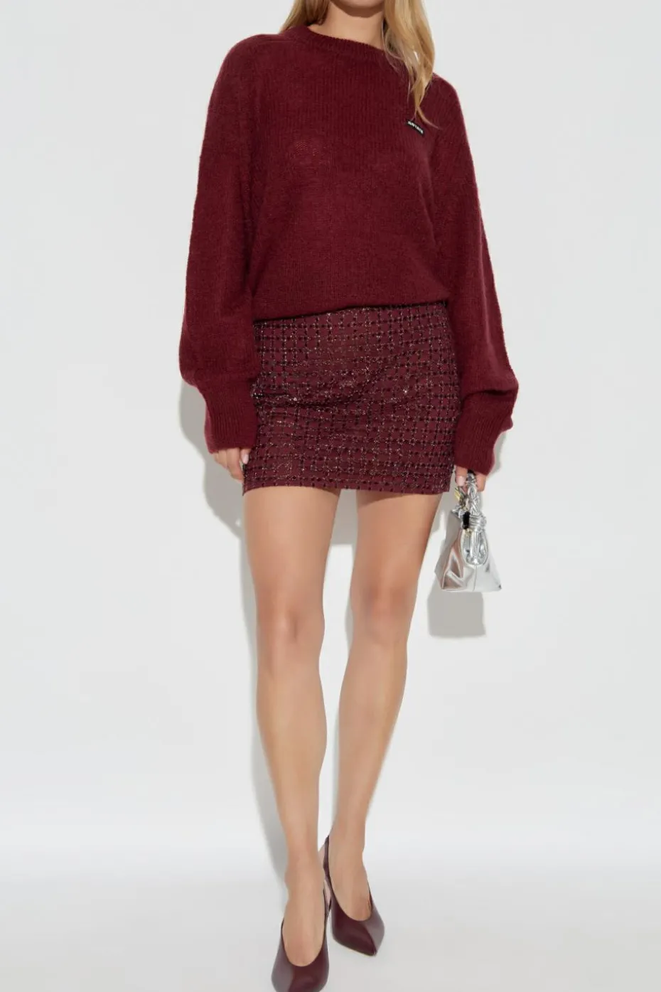 ROTATE BURGUNDY Sweater with logo