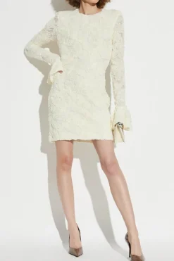 ROTATE cream Dress with floral motif