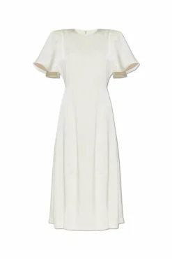 ROTATE cream Dress with slits