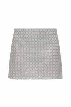 ROTATE light blue Skirt with shimmering appliqués