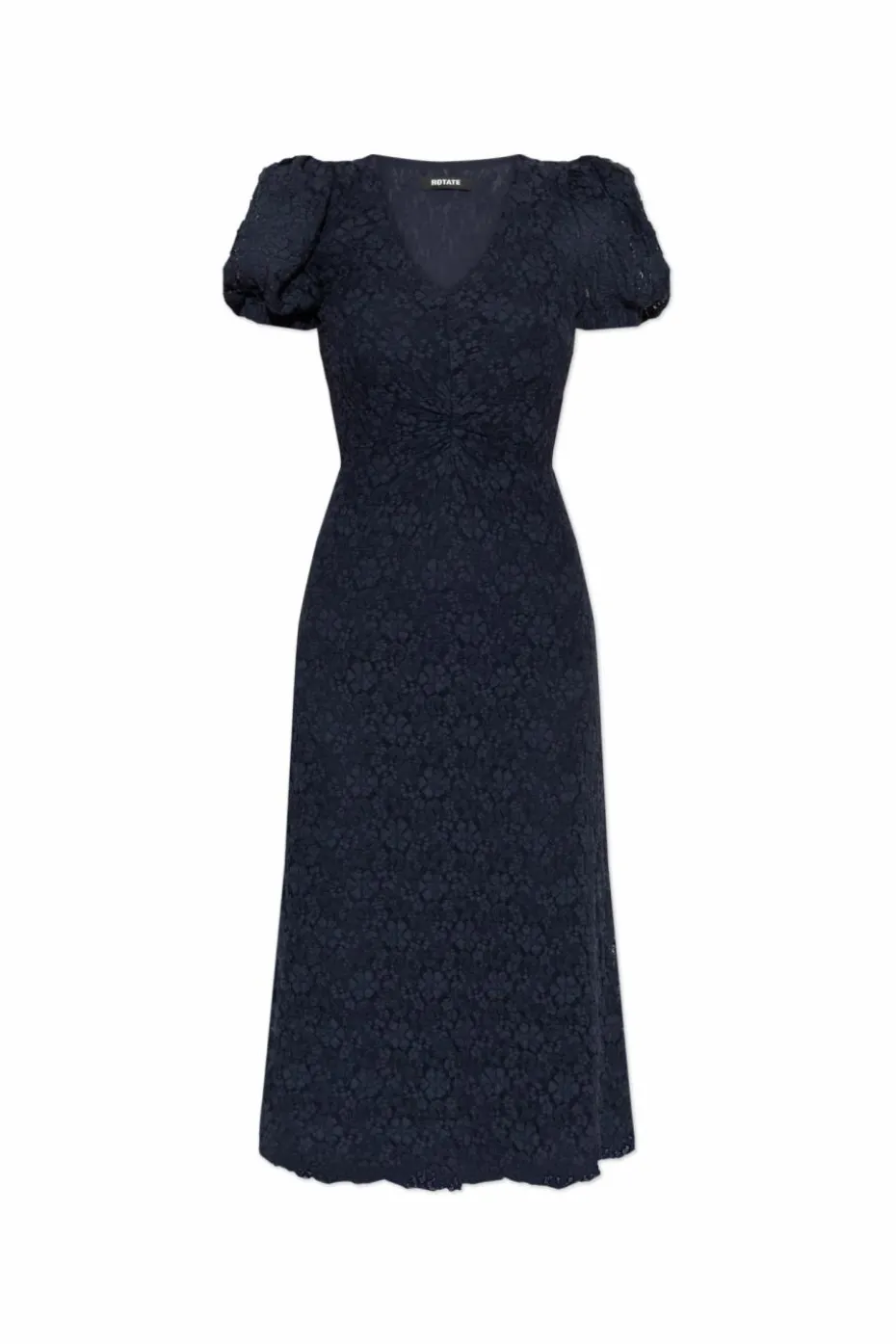 ROTATE NAVY BLUE Dress with puff sleeves