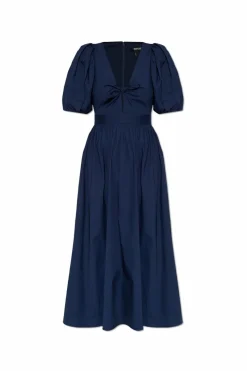 ROTATE NAVY BLUE Dress with puff sleeves