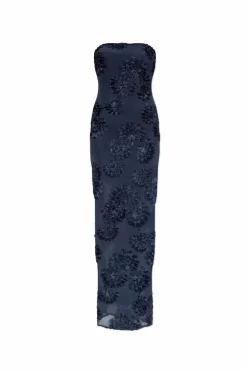 ROTATE NAVY BLUE Floral motif dress