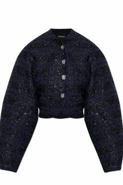 ROTATE NAVY BLUE Jacket with sequin trim