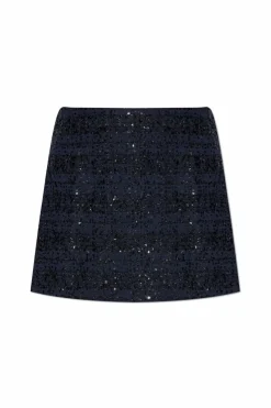 ROTATE NAVY BLUE Sequin skirt