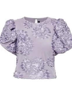 ROTATE PURPLE Top with floral motif